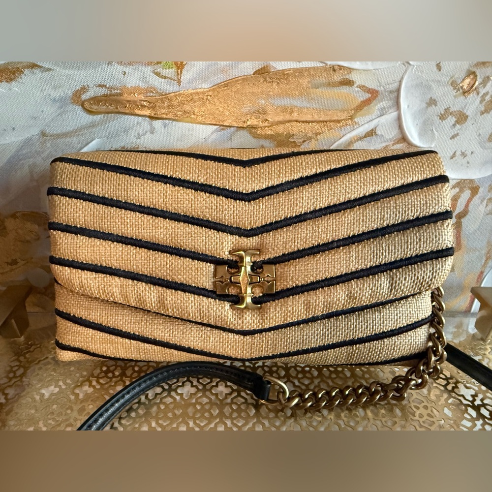 Tory burch Kira straw chain wallet